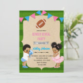 football genderonthullende uitnodiging (Staand voorkant)