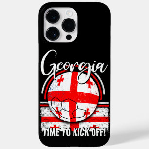 Football Georgië vlag, witte rode retro vlag Case-Mate iPhone 14 Pro Max Hoesje
