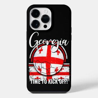 Football Georgië vlag, witte rode retro vlag iPhone 14 Pro Max Hoesje