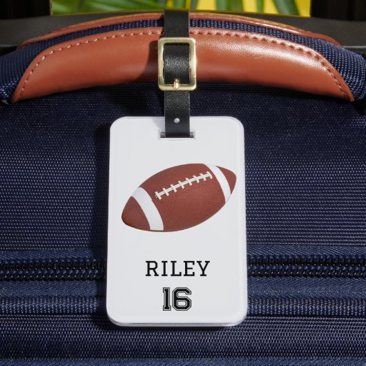 Football Gepersonaliseerde Custom Team Bag Label G Bagagelabel (Voorkant Insitu 2)