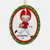Football Gepersonaliseerde kerstversiering Keramisch Ornament (Rechts)