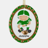 Football Gepersonaliseerde kerstversiering Keramisch Ornament (Rechts)