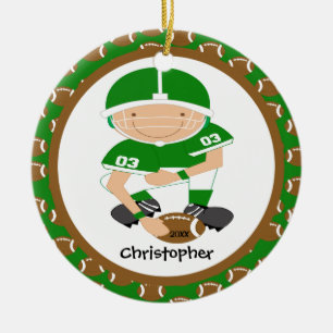 Football Gepersonaliseerde kerstversiering Keramisch Ornament