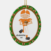 Football Gepersonaliseerde kerstversiering Keramisch Ornament (Rechts)