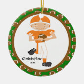 Football Gepersonaliseerde kerstversiering Keramisch Ornament (Voorkant)