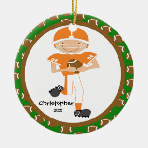 Football Gepersonaliseerde kerstversiering Keramisch Ornament