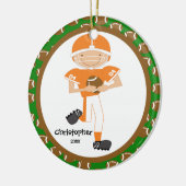 Football Gepersonaliseerde kerstversiering Keramisch Ornament (Links)
