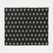 Football Gepersonaliseerde monogram naam Go Team Fleece Deken (Voorkant (Horizontaal))