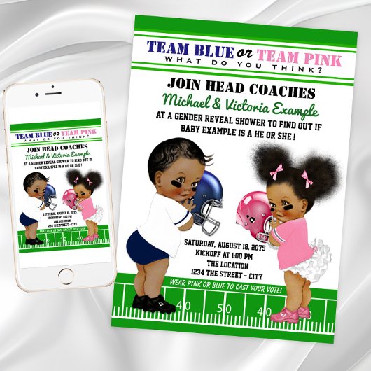 Football Geslacht onthult etnisch Baby shower Kaart