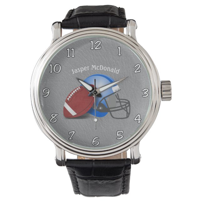Football Gestructureerde Achtergrond foto personal Horloge (Voorkant)