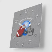 Football Gestructureerde Achtergrond foto personal Vierkante Klok (Hoek)