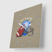 Football Gestructureerde Achtergrond foto personal Vierkante Klok (Hoek)