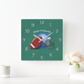 Football Gestructureerde Achtergrond foto personal Vierkante Klok (Huis)