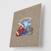 Football Gestructureerde Achtergrond foto personal Vierkante Klok (Hoek)