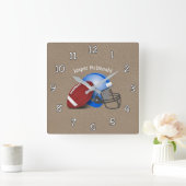 Football Gestructureerde Achtergrond foto personal Vierkante Klok (Huis)