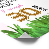 Football Girl Eerste Verjaardag Roze Bow Milestone Poster (Hoek)