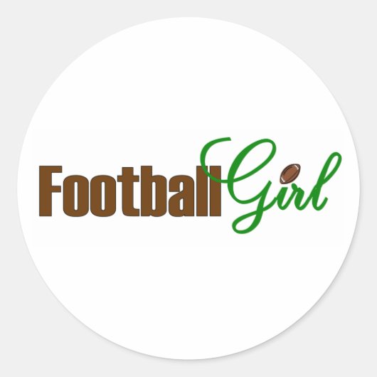 Football Girl Ronde Sticker (Voorkant)