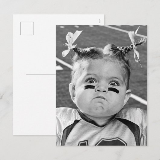 Football Girl Uitnodiging Briefkaart (Voorkant / Achterkant)