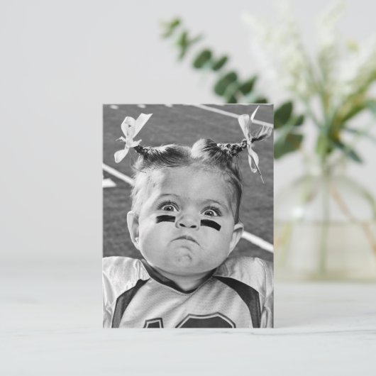 Football Girl Uitnodiging Briefkaart (Staand voorkant)