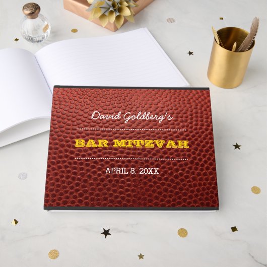 Football Gold Bar Mitzvah gastenboek (Voorkant open)