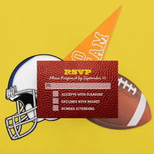 Football Gold Bar Mitzvah RSVP-kaart RSVP Kaartje