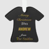 Football Gold & Black Jersey Ornament (achterkant)