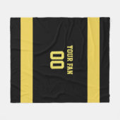 Football Gold en zwart op maat Fleece Deken (Voorkant (Horizontaal))