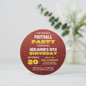 Football Gold Ronde Uitnodiging (Staand voorkant)