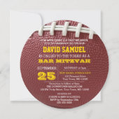 Football Gouden Ronde Bar Mitzvah Uitnodiging (Voorkant)