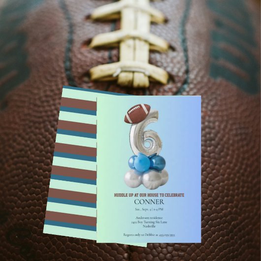 Football Gradient 6e verjaardagsfeest Kaart