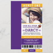 Football Graduation Party nodigt uit Kaart (Voorkant / Achterkant)