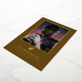 Football Graduation Photo Brown Grad Announcement Folie Uitnodiging (Gedraaid)