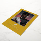 Football Graduation Photo Golden Grad Announcement Folie Uitnodiging (Gedraaid)