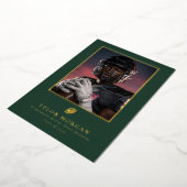 Football Graduation Photo Green Grad Announcement Folie Uitnodiging (Gedraaid)