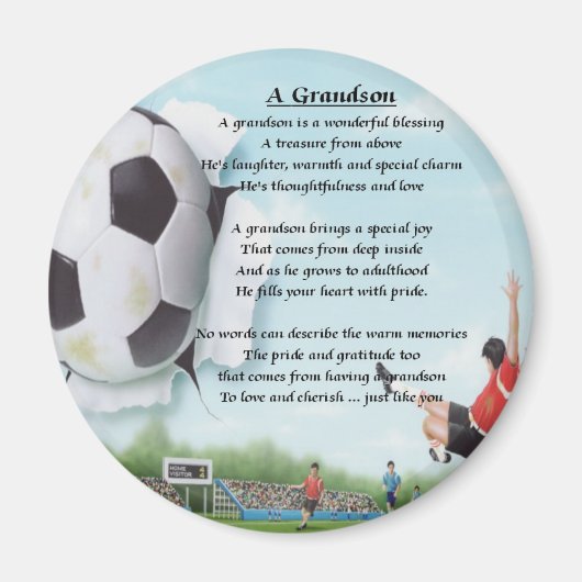 Football Grandson Poem Magneet (Voorkant)