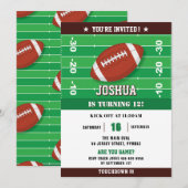 Football Green Black verjaardagsfeestje Kaart (Voorkant / Achterkant)