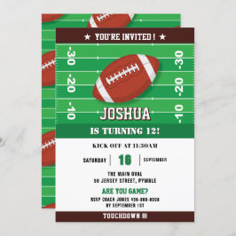 Football Green Black verjaardagsfeestje Kaart