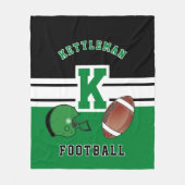 Football 🏈 Green Sport Letter Fleece Deken (Voorkant)
