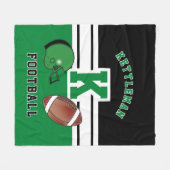 Football 🏈 Green Sport Letter Fleece Deken (Voorkant (Horizontaal))