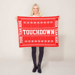 Football Gridiron Jouw tekst en kleur Fleece Deken