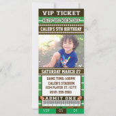 FOOTBALL Groen & Bruin FOTO TICKET Uitnodiging (Voorkant)