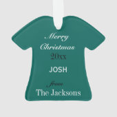 Football Groen, Zwart & Wit Jersey Ornament (achterkant)