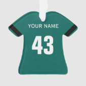 Football Groen, Zwart & Wit Jersey Ornament (voorkant)