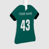 Football Groen, Zwart & Wit Jersey Ornament (voorkant)