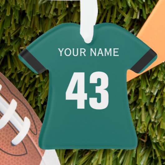 Football Groen, Zwart & Wit Jersey Ornament
