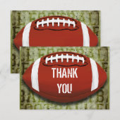 Football  Groene Grunge Dank u wel Bedankkaart (Voorkant / Achterkant)