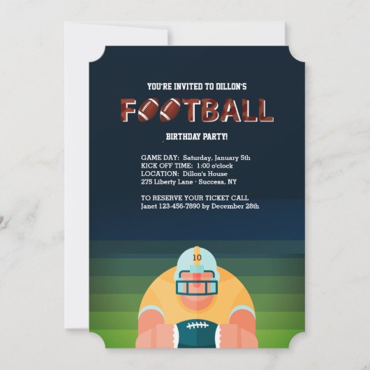 Football Guy Invitation Kaart (Voorkant)