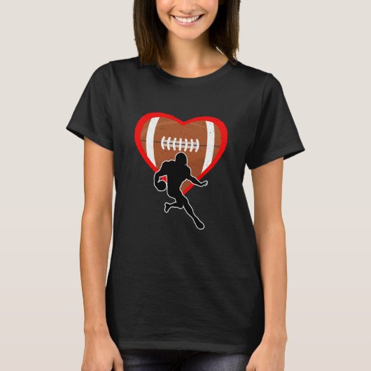 Football Heart Sport Love Anti Valentines Day T-shirt (Voorkant)