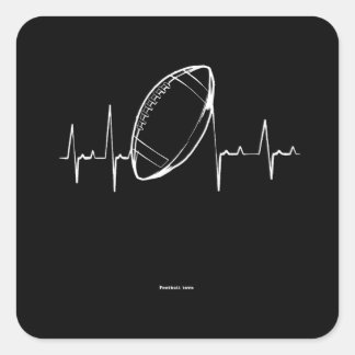 Football Heartbeat, Pulse Design Vierkante Sticker