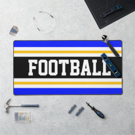 FOOTBALL Helderblauw Zwart Geel Racing Stripes Bureaumat